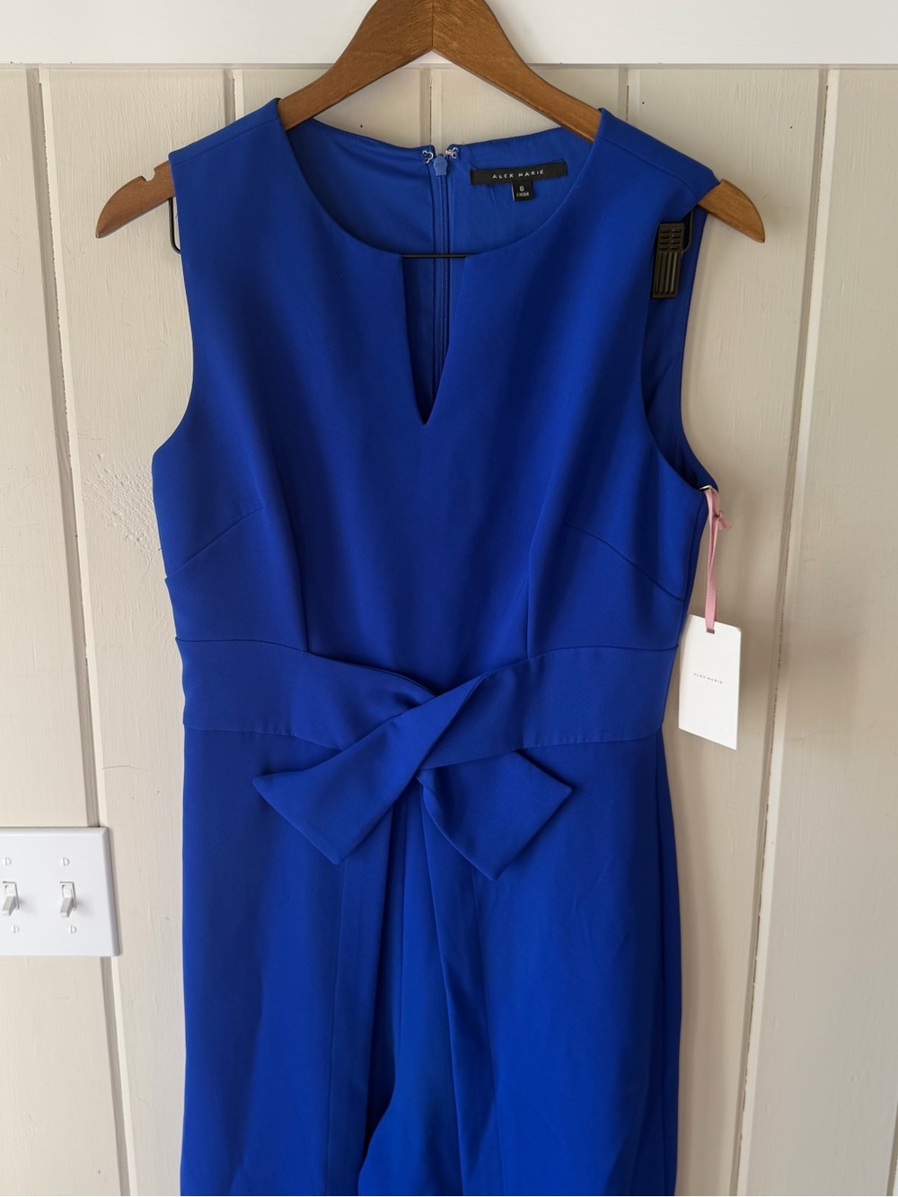 NWT Alex Marie Cobalt Blue Sleeveless Jumpsuit with Waist Accent, Size 6 - Picture 2 of 10